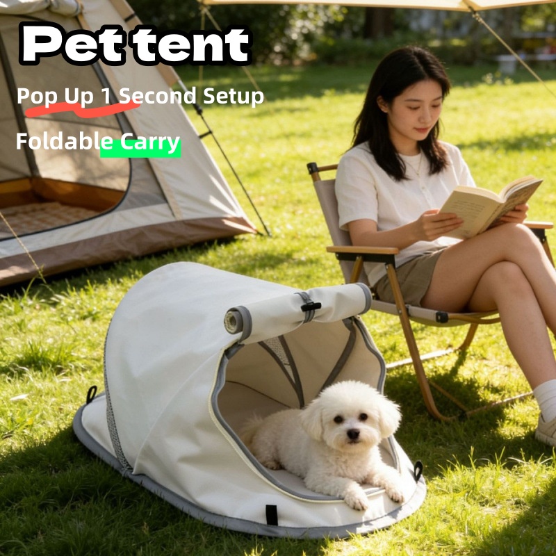Outdoor Camping Dog Bed - Taşınabilir Açılır Köpek Çadırı Güneş Korumalı