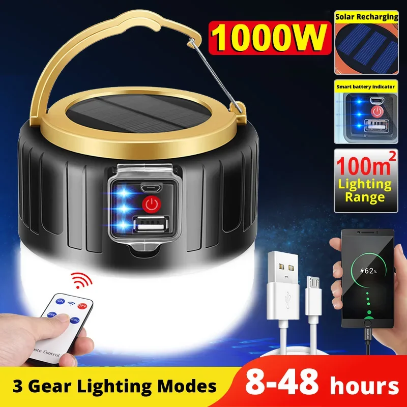 Camping Solar Lantern - LED Güneş Kamp Işık Güç Bankası