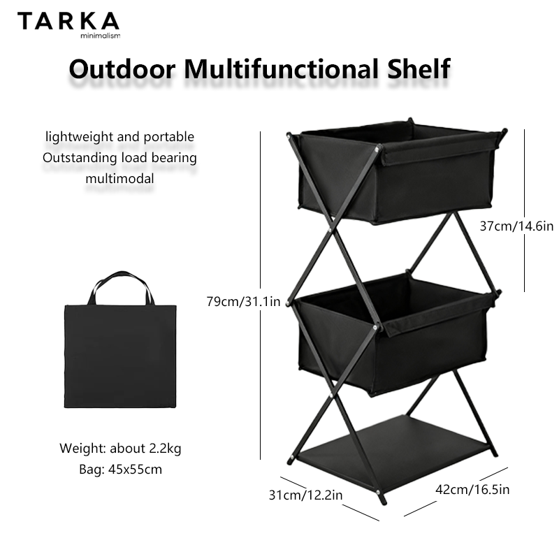 Outdoor Camping Folding Storage Box - TARKA Kamp Yeni Depolama Rafı Üç