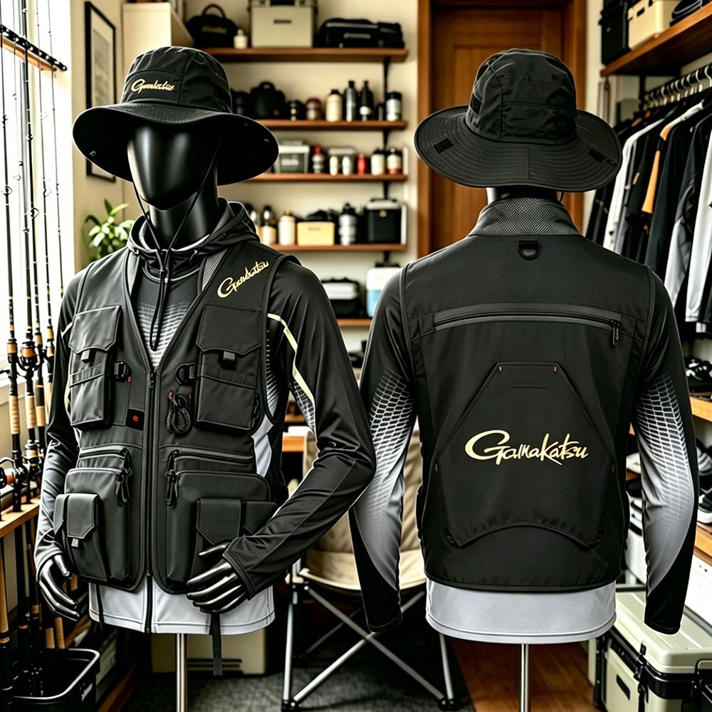 Outdoor Camping Jacket - Gamakatsu Erkekler Çok Cepli Balıkçılık Yeleği