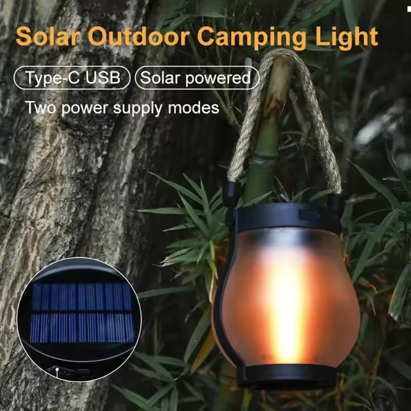 Camping Solar Lantern - USB Şarj Edilebilir Kamp Işığı Güneş