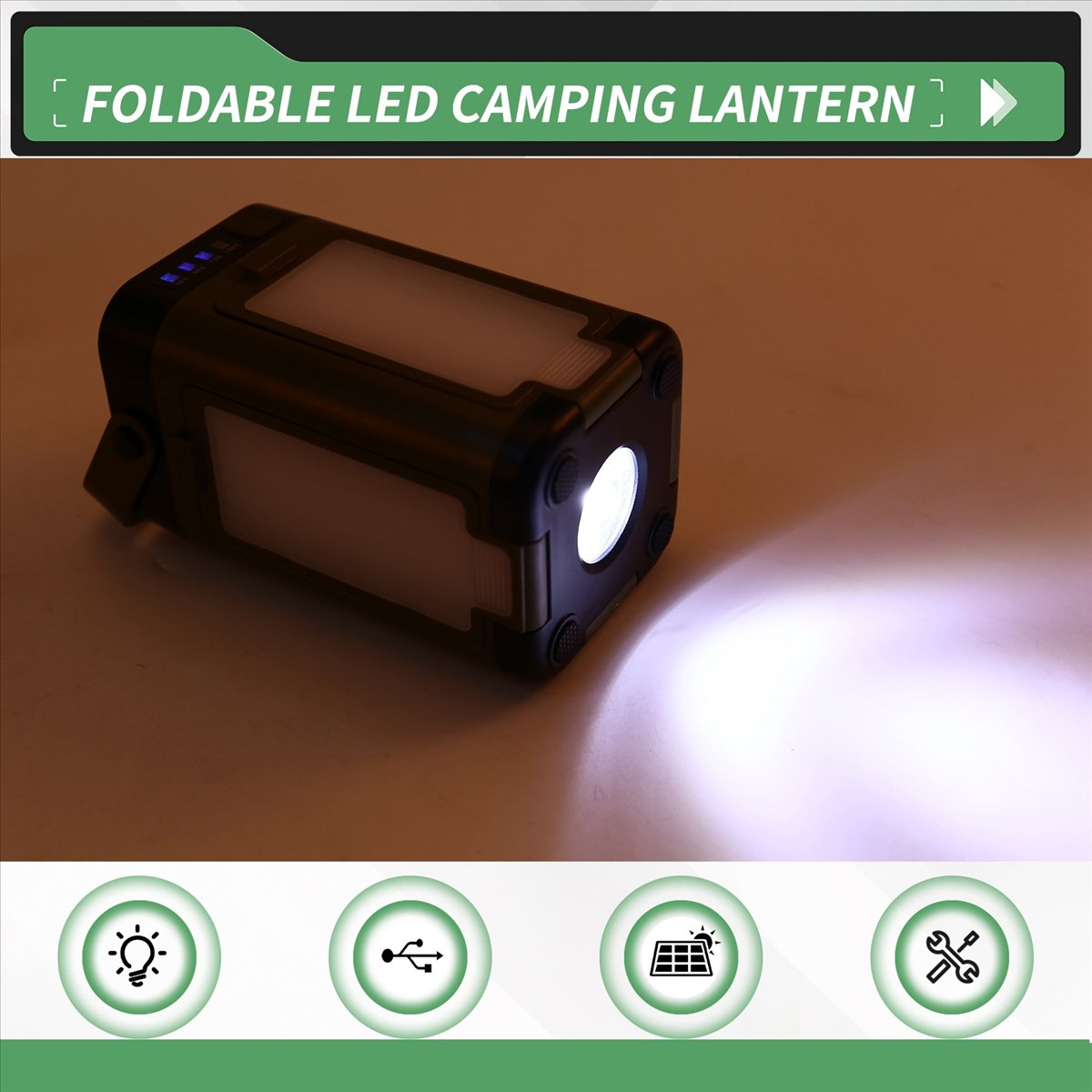 Camping Solar Lantern - X08A Katlanabilir LED Kamp Feneri Güneş
