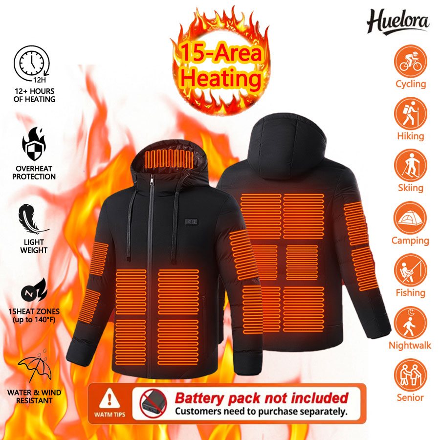 Outdoor Camping Jacket - Huelora 11 Alan Isıtmalı Ceket Erkekler