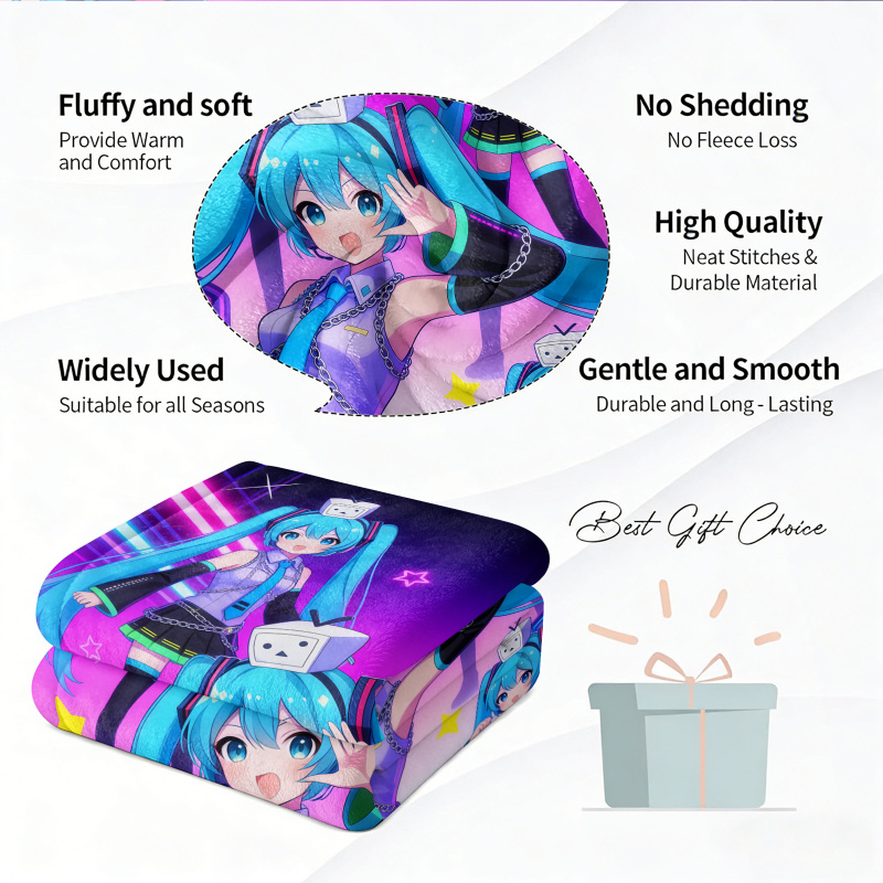 Hatsune Miku Flanel Battaniye, - Outdoor Camping Anime incelemesi ve fiyatı