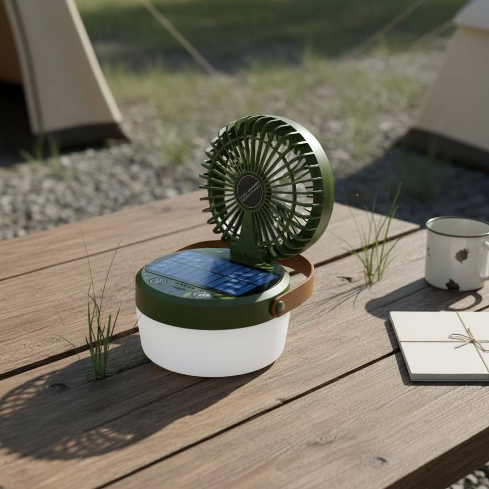 Güneş Enerjili Kamp Fanı Fener - Outdoor Camping Gear incelemesi ve fiyatı