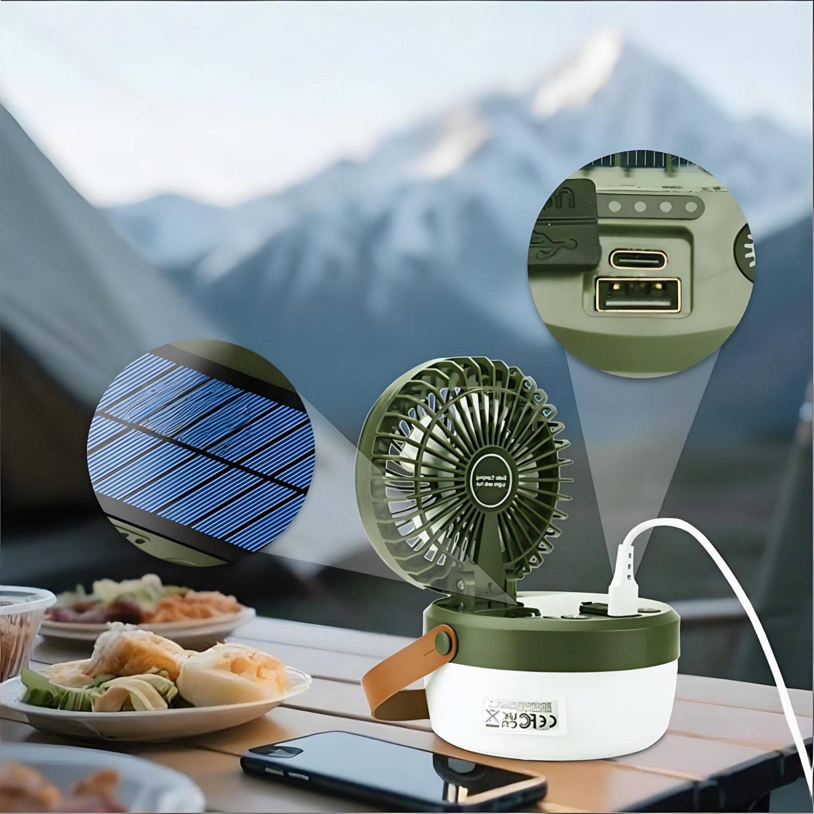 Güneş Enerjili Kamp Fanı Fener - Outdoor Camping Gear incelemesi ve fiyatı